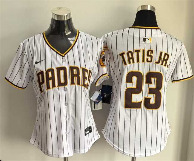 Women%27s San Diego Padres #23 Fernando Tatis Jr. White Home Limited Stitched Jersey